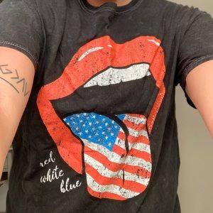 Brand new! Red white and blue distressed tee